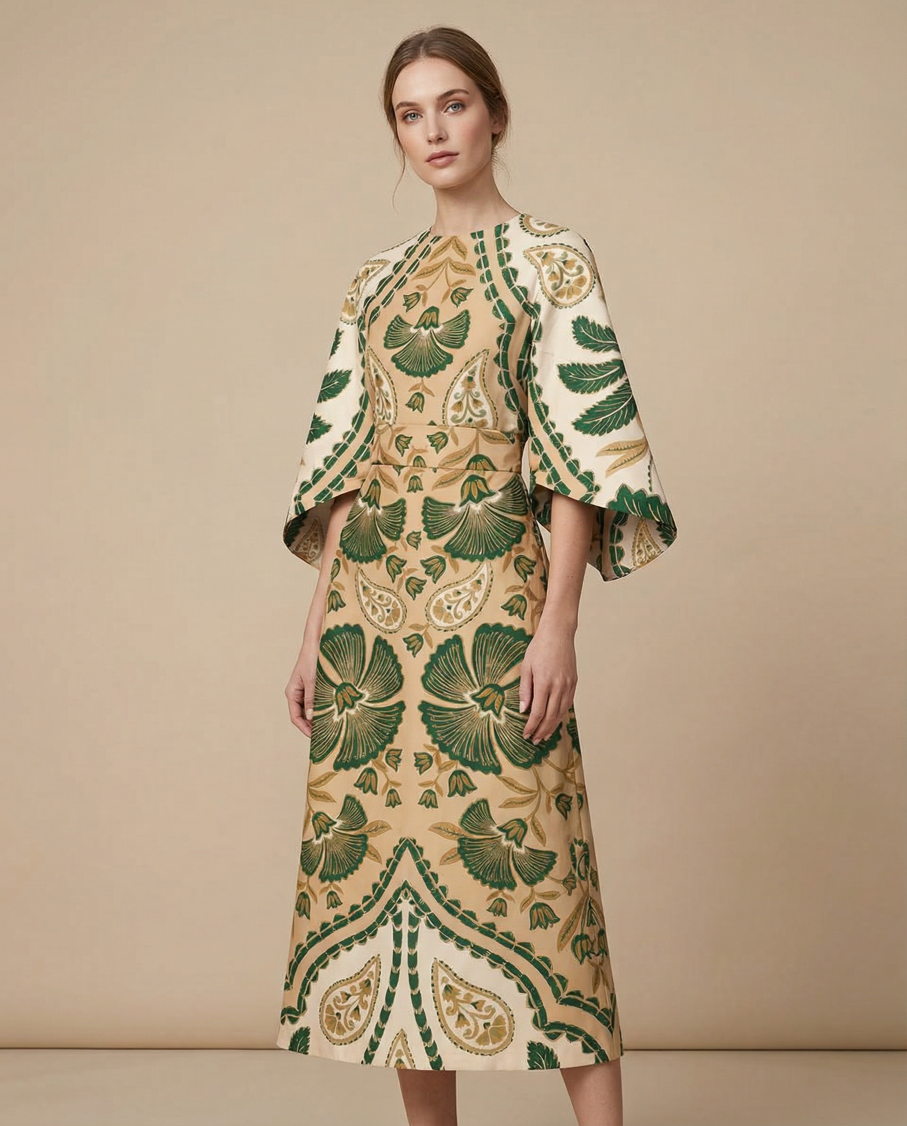 Bohemian Midi Dress – Chic High Waist Design for Summer Office Wear