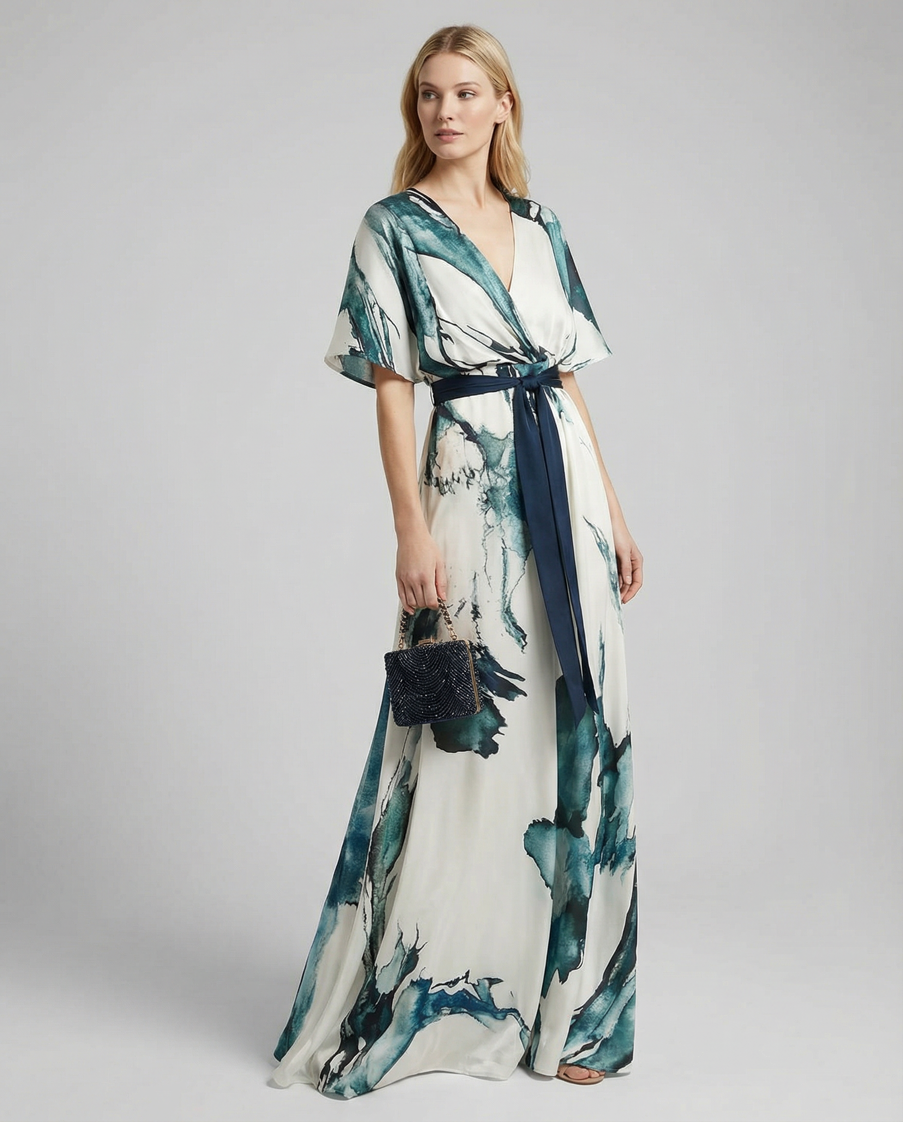 Bohemian Floral Maxi Dress – Elegant Deep V Neck for Summer Parties