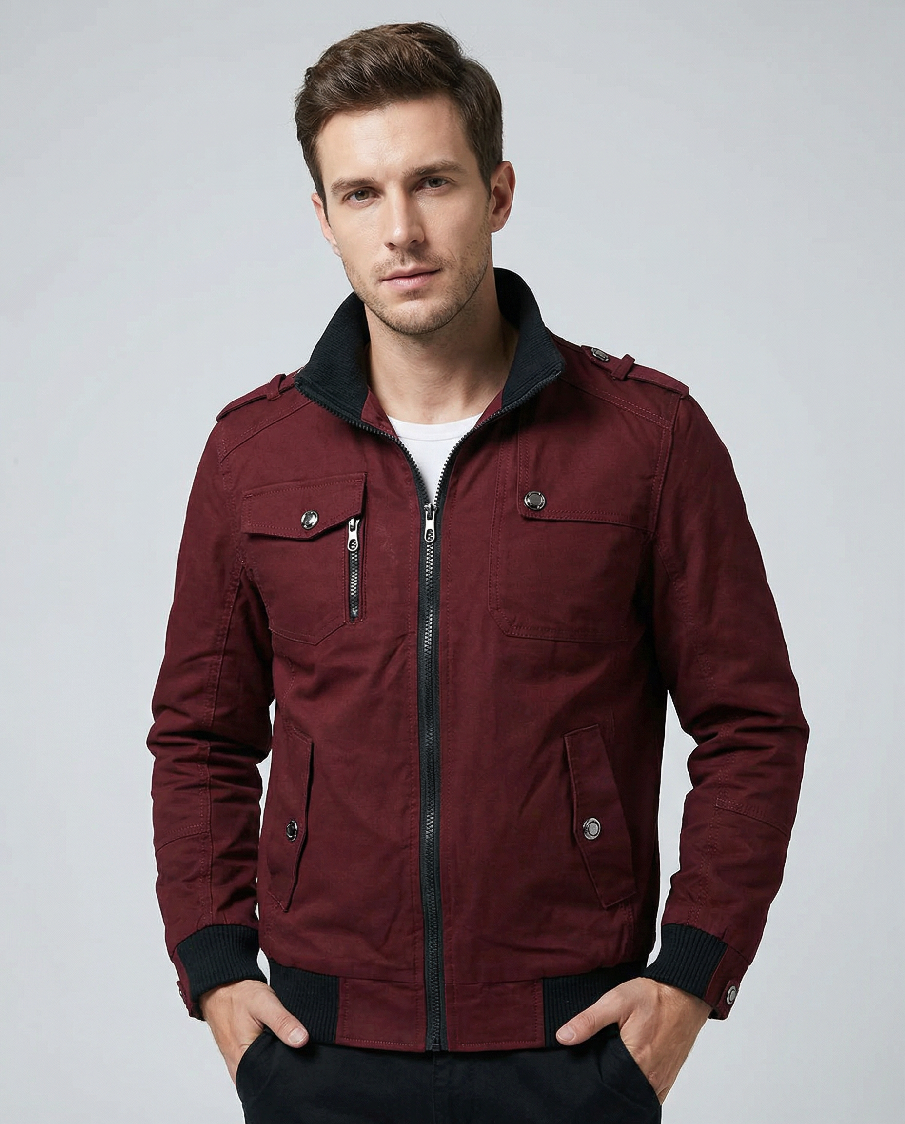 Men's Casual Bomber Jacket – Stylish Slim Fit for Spring & Autumn