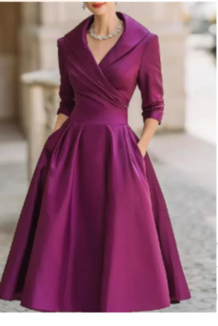 A-Line Dress – Stylish Lapel Design for Summer Outings — styling detail