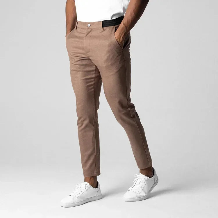 Active Slim Fit Chino Pants – Comfortable Stretch for Casual Outings — styling shot
