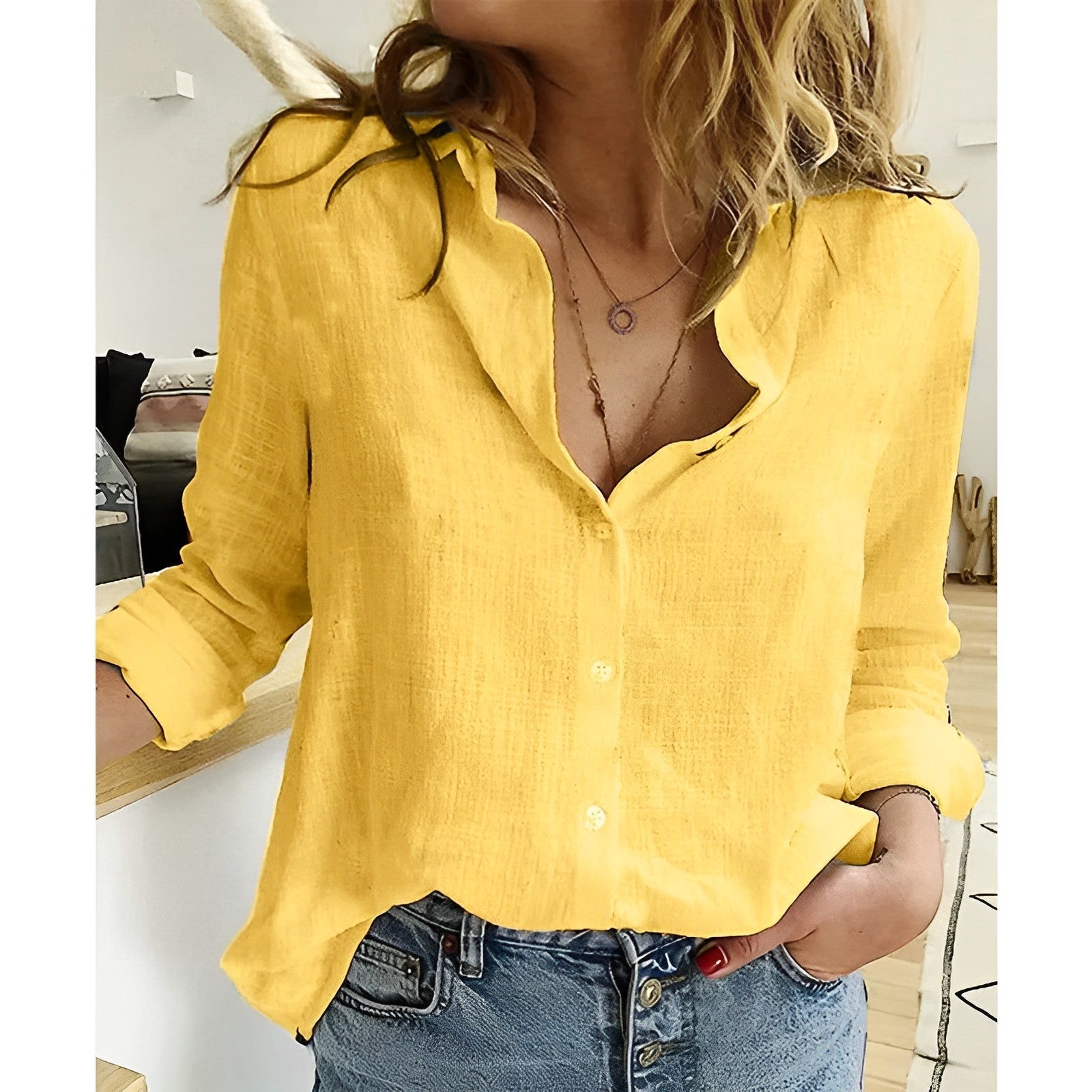 Airy Loose Fit Blouse for Effortless Everyday Comfort — close-up