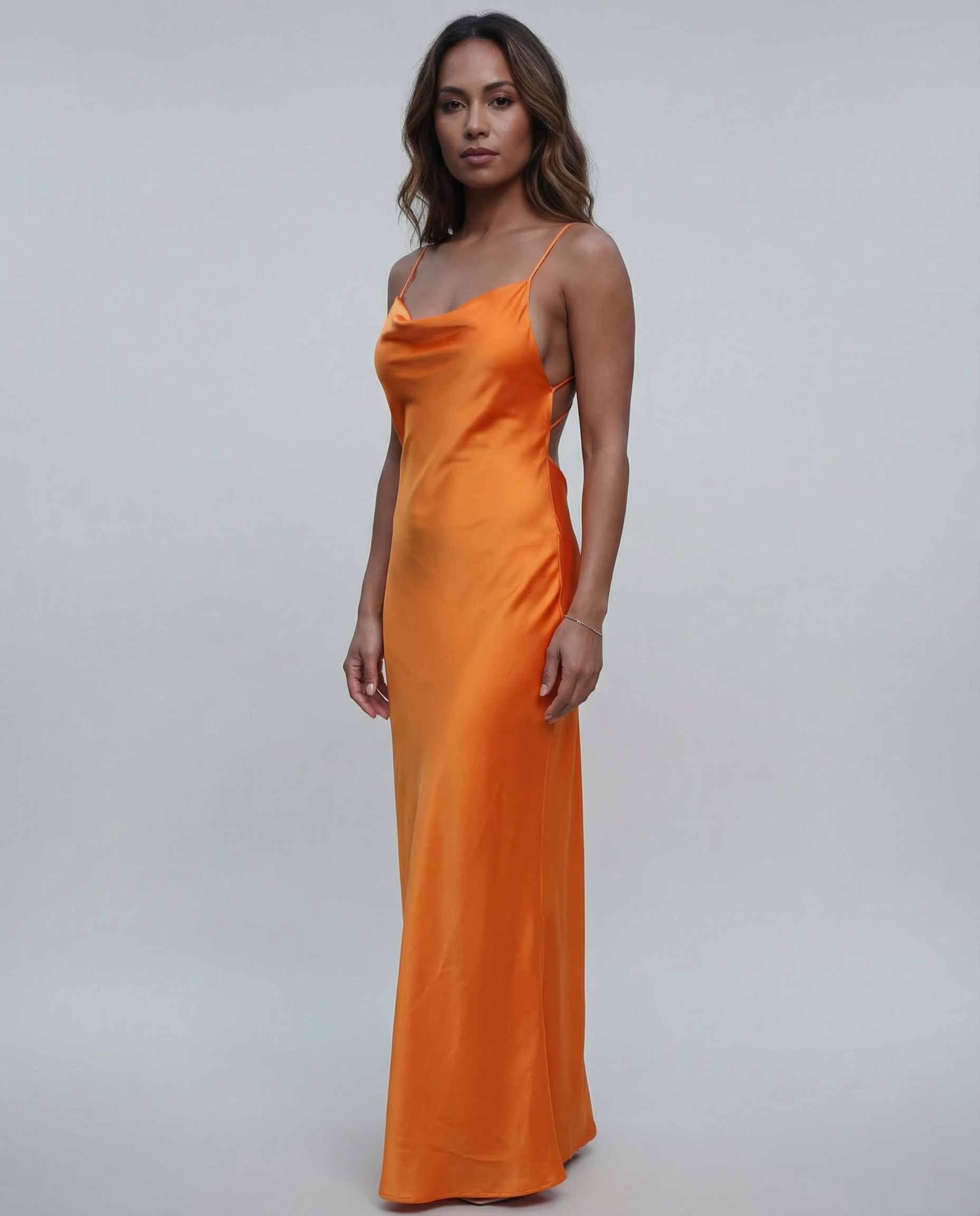 Backless Maxi Dress – Elegant Satin Evening Gown for Formal Events