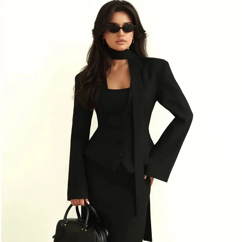 Blazer Jacket – V-Neck Casual Elegance for Autumn/Winter — styling detail