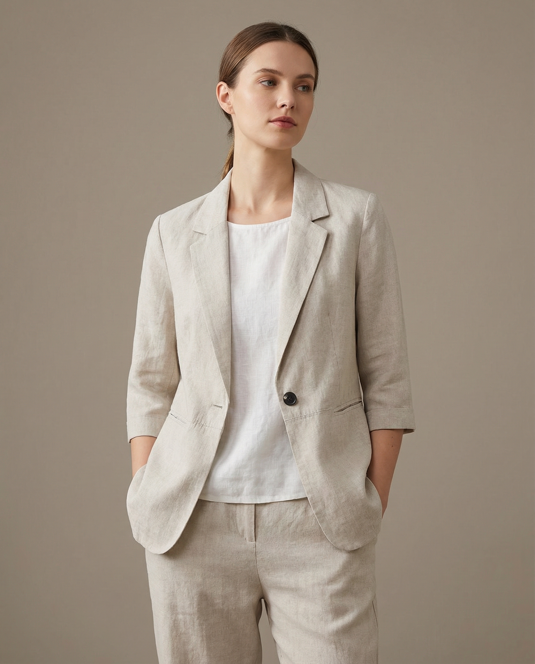 Blazer – Lightweight Cotton Linen for Casual Elegance — back view