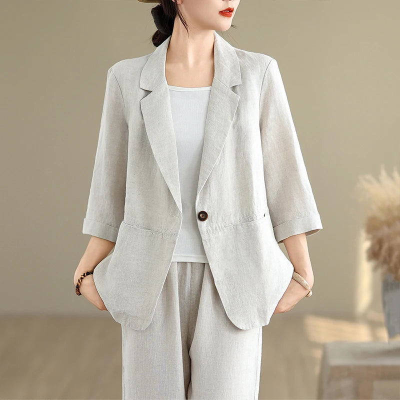 Blazer – Lightweight Cotton Linen for Casual Elegance — side view