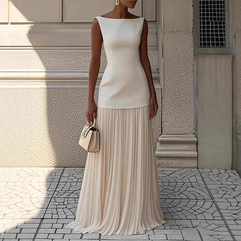Boho Chic Maxi Dress – Elegant Pleated Design for Summer Events