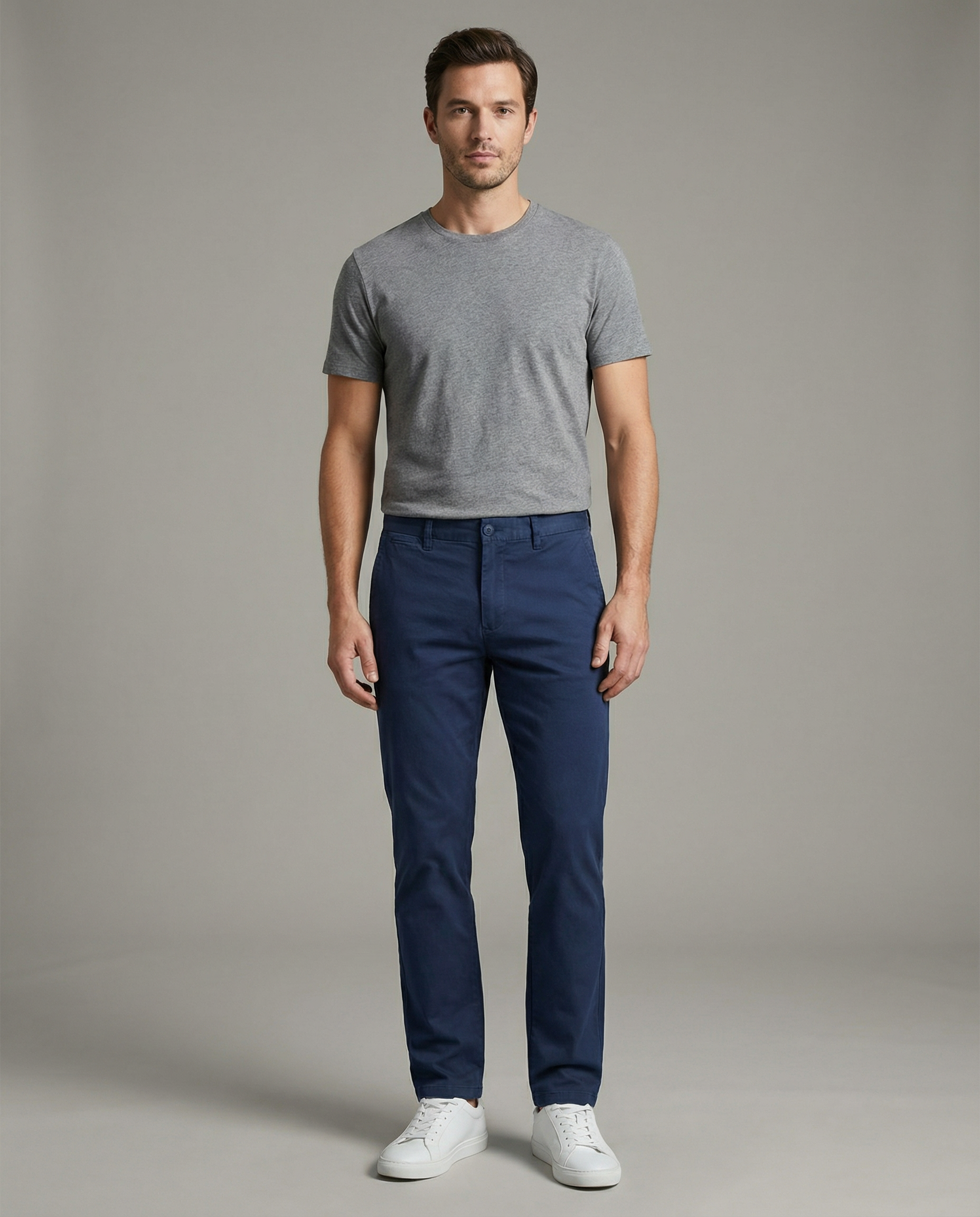 Casual Chinos – Slim Fit Cotton Trousers for Men, Perfect for Casual and Semi-Formal Occasions — back view