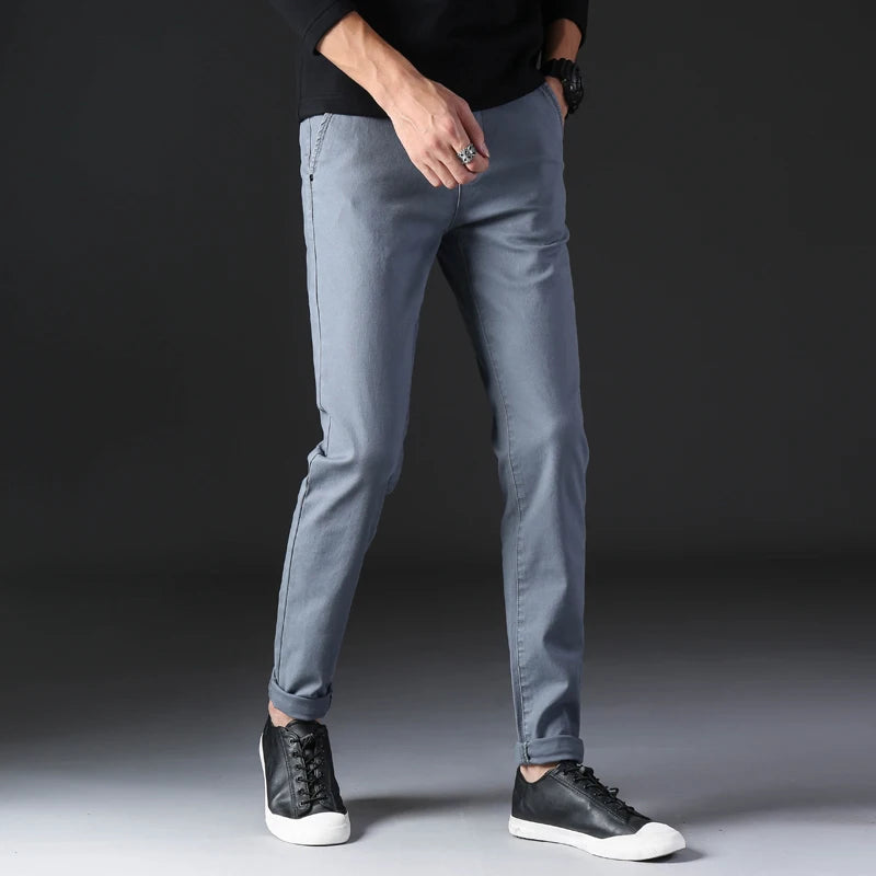 Casual Chinos – Slim Fit Cotton Trousers for Men, Perfect for Casual and Semi-Formal Occasions — side view