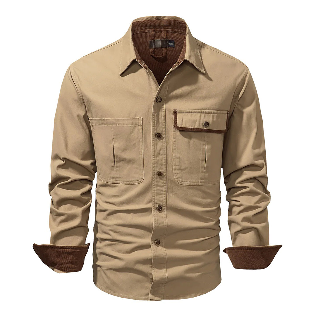 Casual Trendy Long Sleeve Shirt for Men — close-up