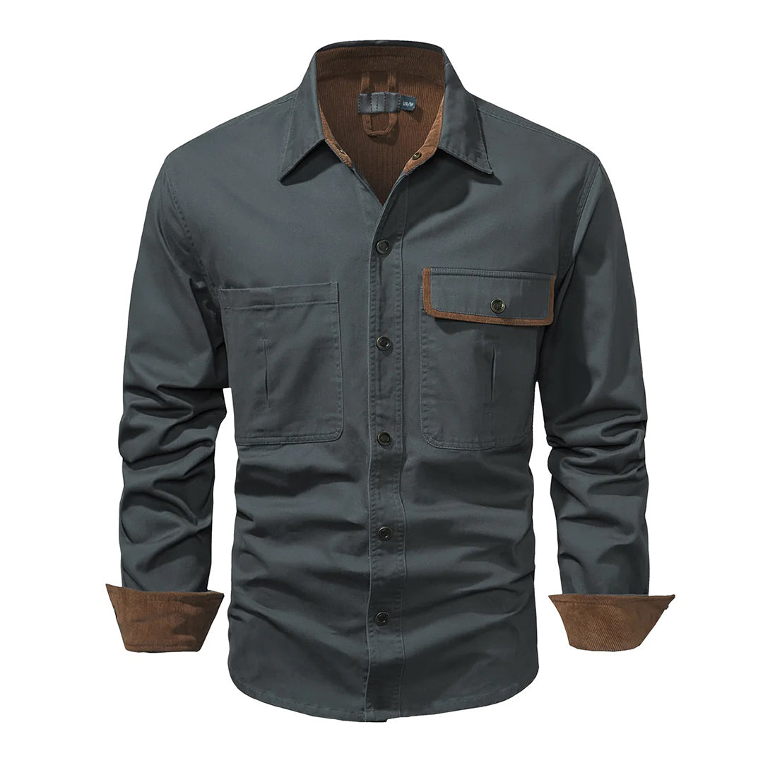 Casual Trendy Long Sleeve Shirt for Men — model wearing
