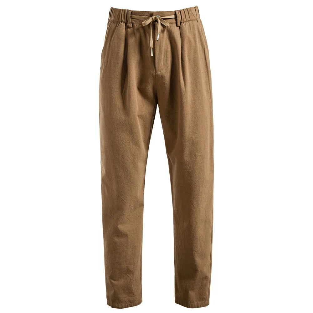 Casual Trousers – Lightweight Breathable Linen Pants — close-up
