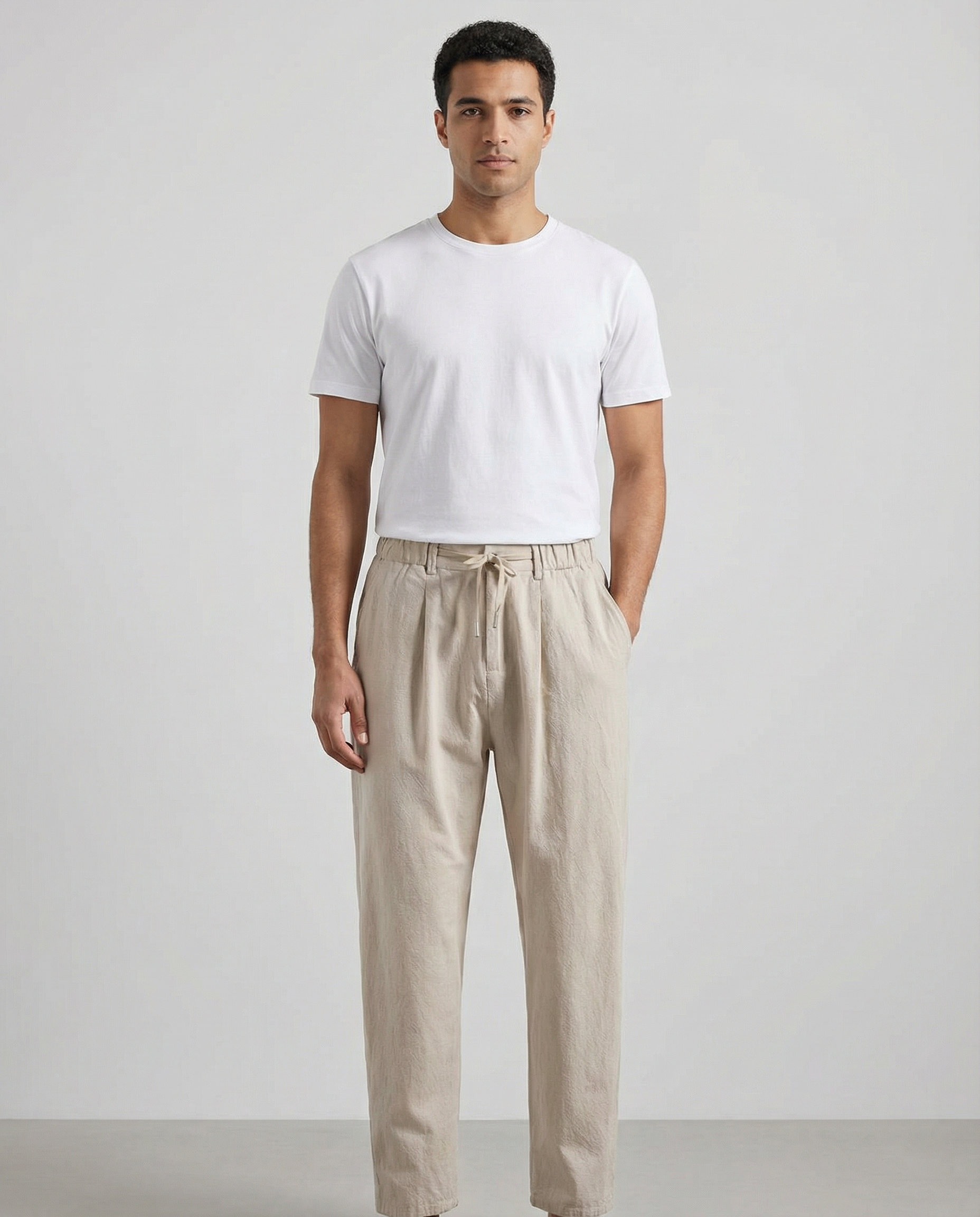 Casual Trousers – Lightweight Breathable Linen Pants — detail view