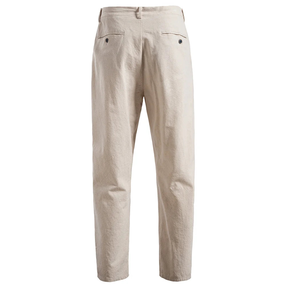 Casual Trousers – Lightweight Breathable Linen Pants — model wearing