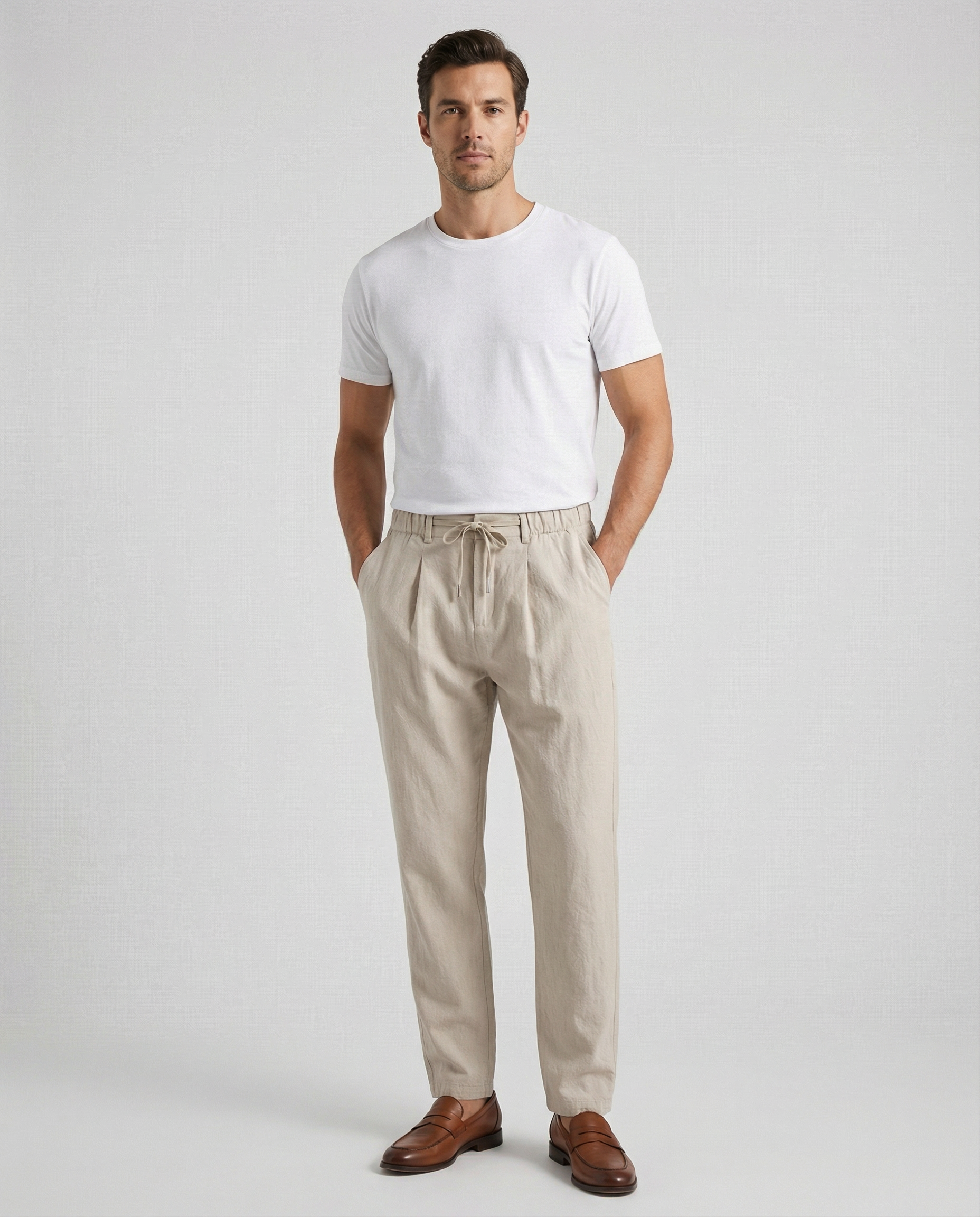 Casual Trousers – Lightweight Breathable Linen Pants — side view
