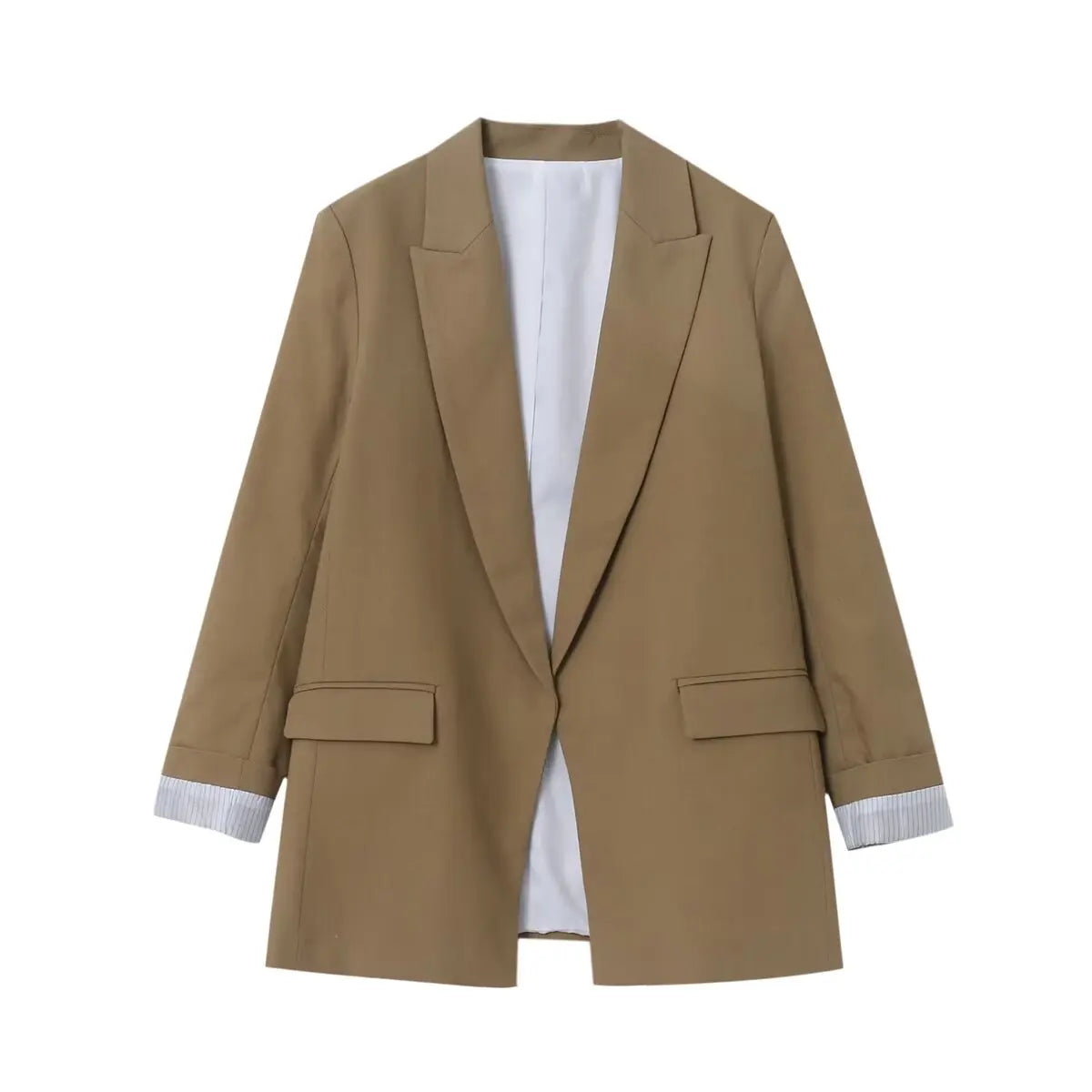 Charmchant Oversized Blazer – Chic Linen Layering Piece — alternative angle