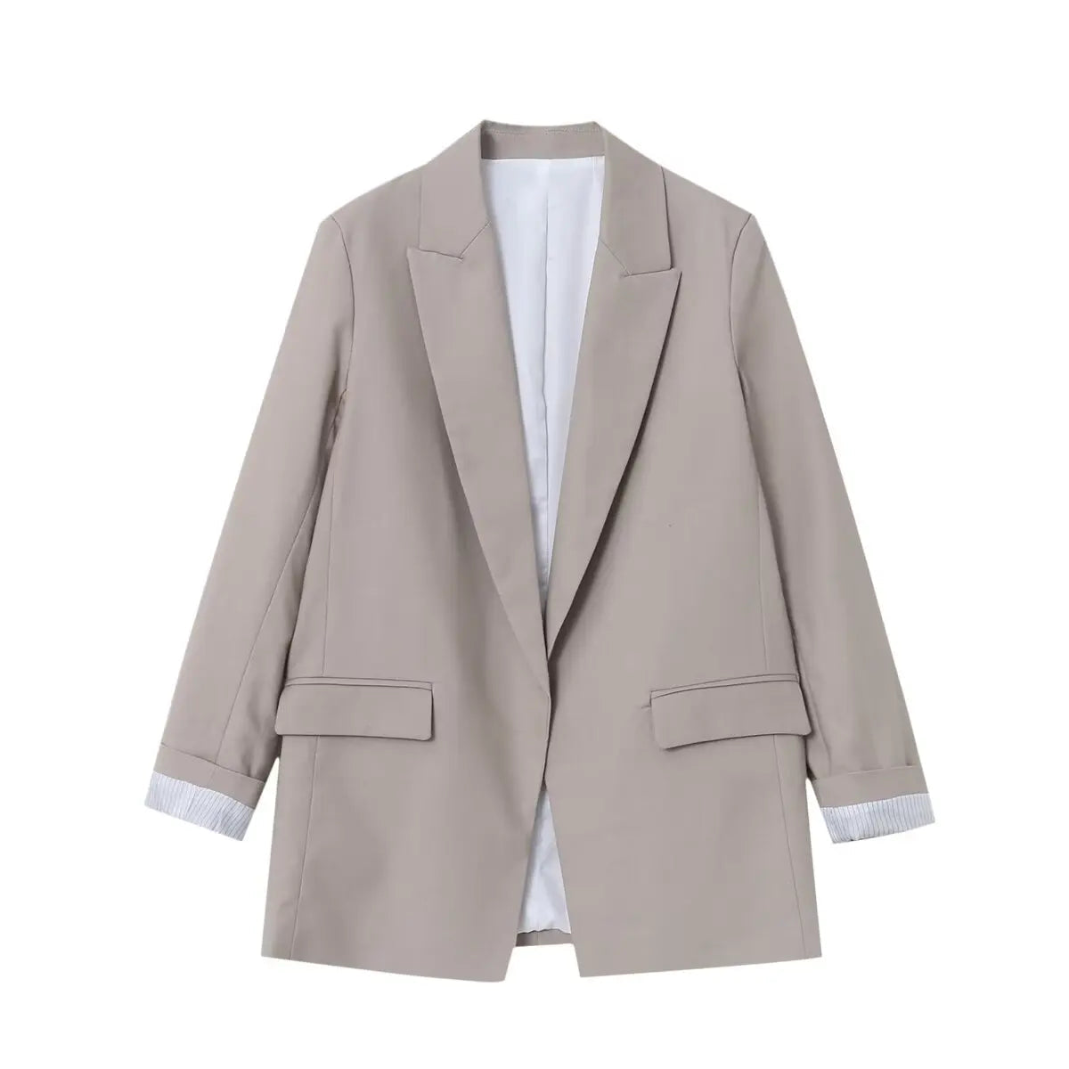 Charmchant Oversized Blazer – Chic Linen Layering Piece — close-up