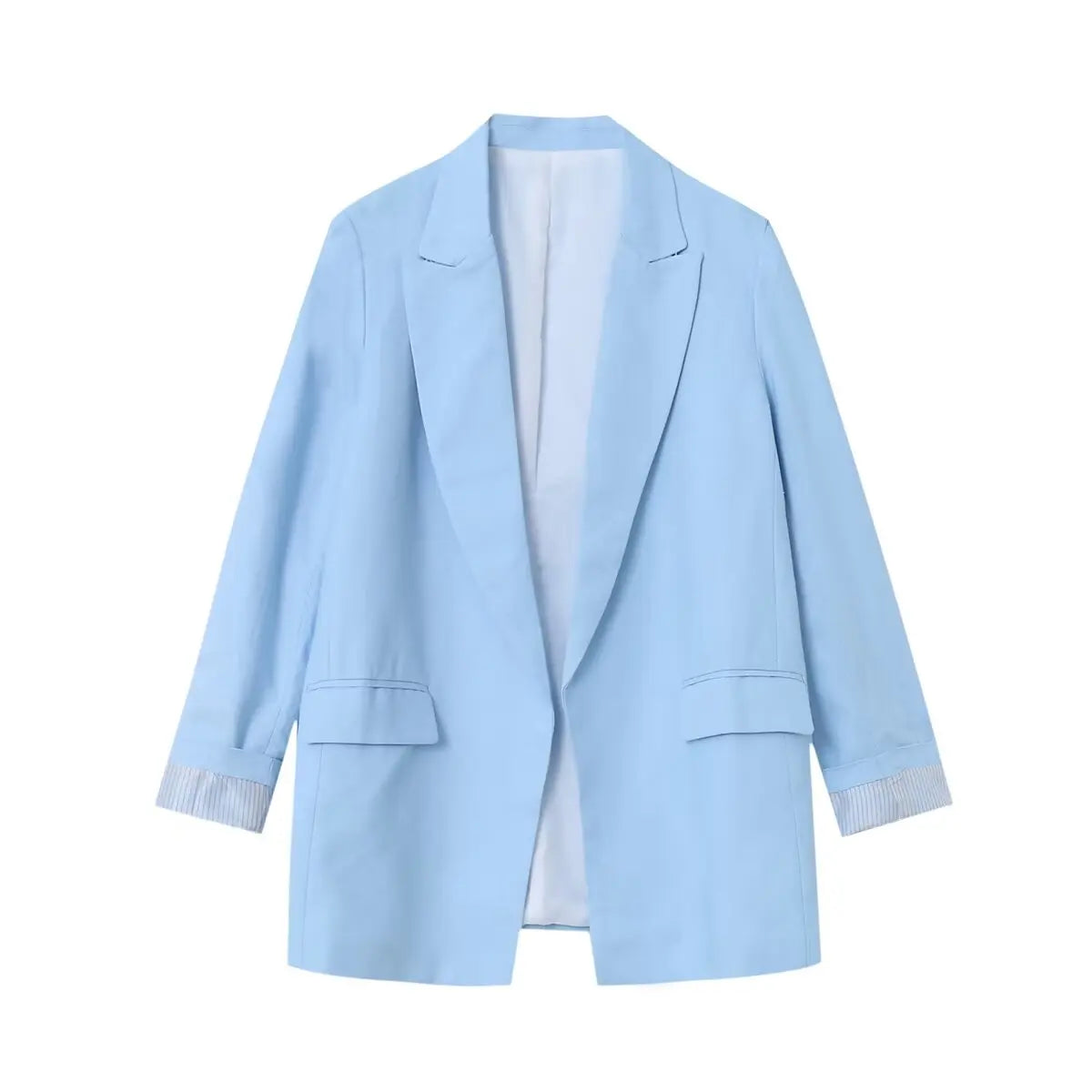 Charmchant Oversized Blazer – Chic Linen Layering Piece — front close-up