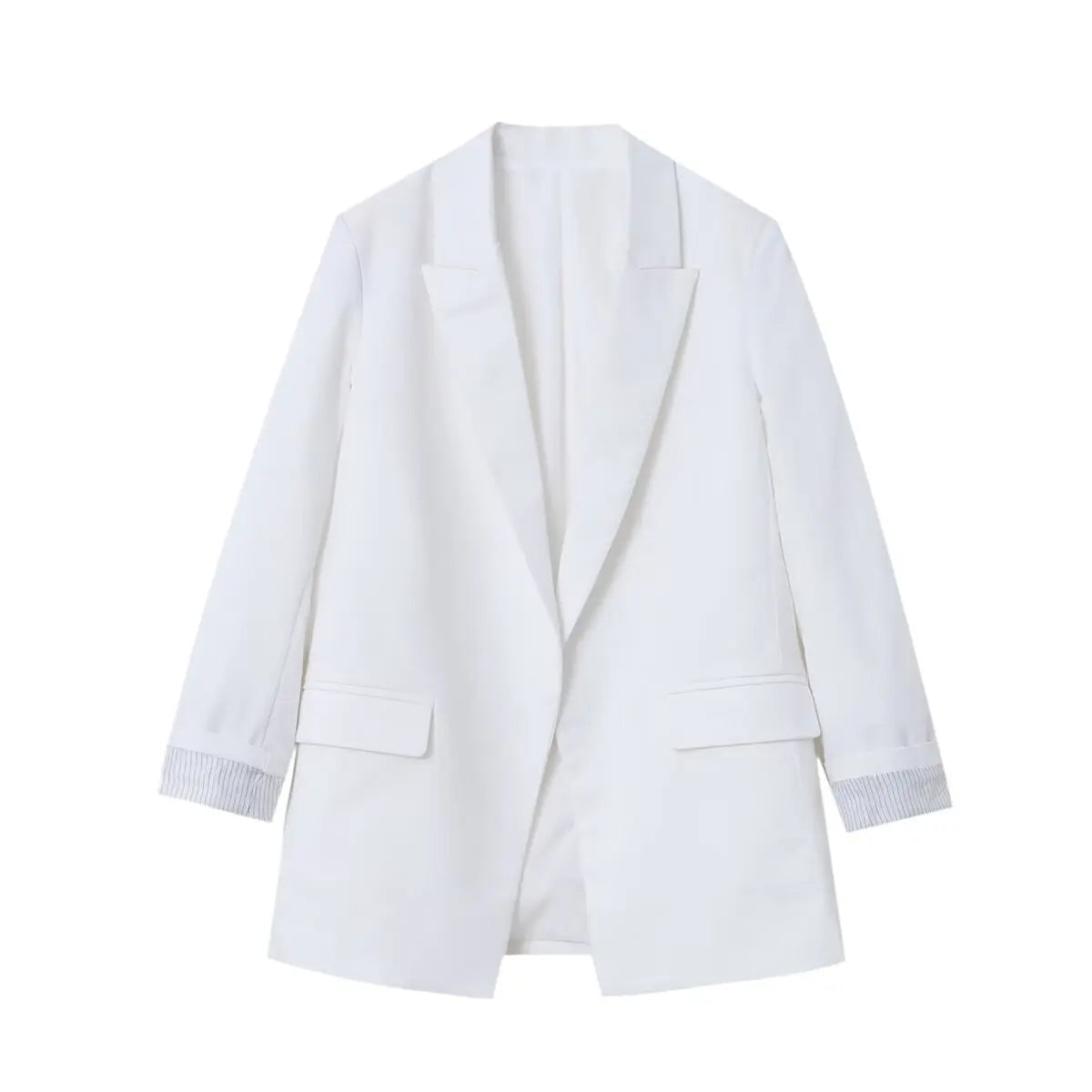Charmchant Oversized Blazer – Chic Linen Layering Piece — model wearing