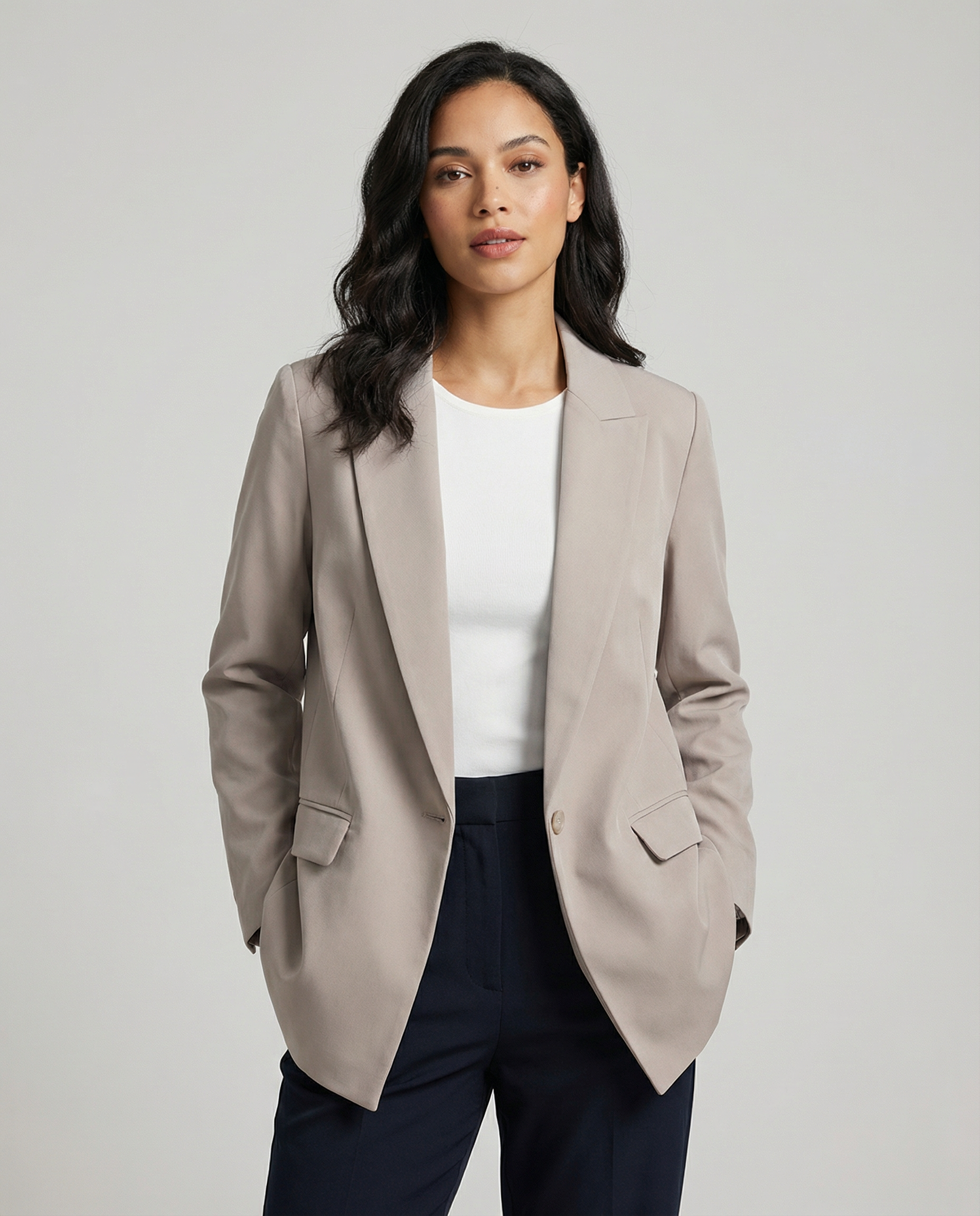 Charmchant Oversized Blazer – Chic Linen Layering Piece