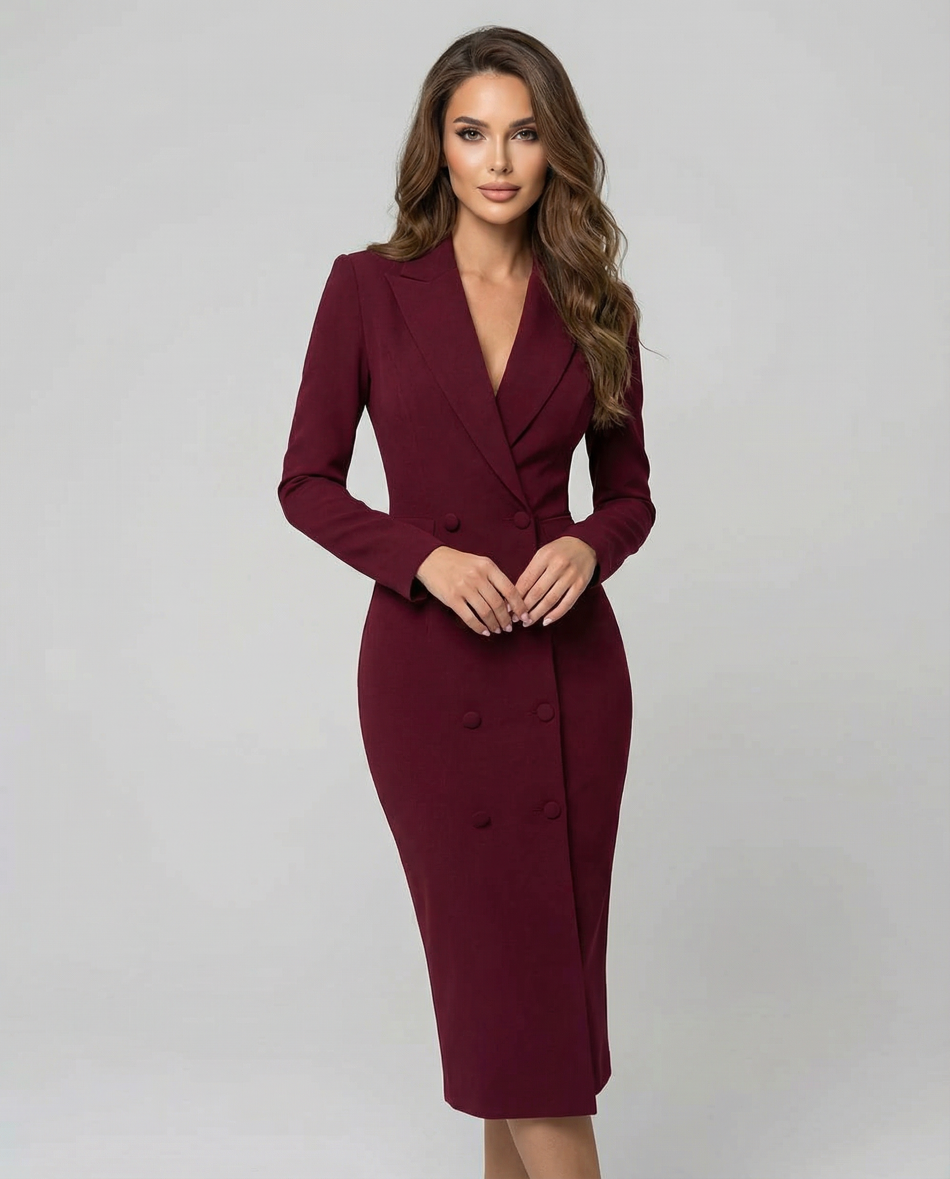 Chic Black Blazer Dress – Tailored Elegance for Office and Evening Events — back view