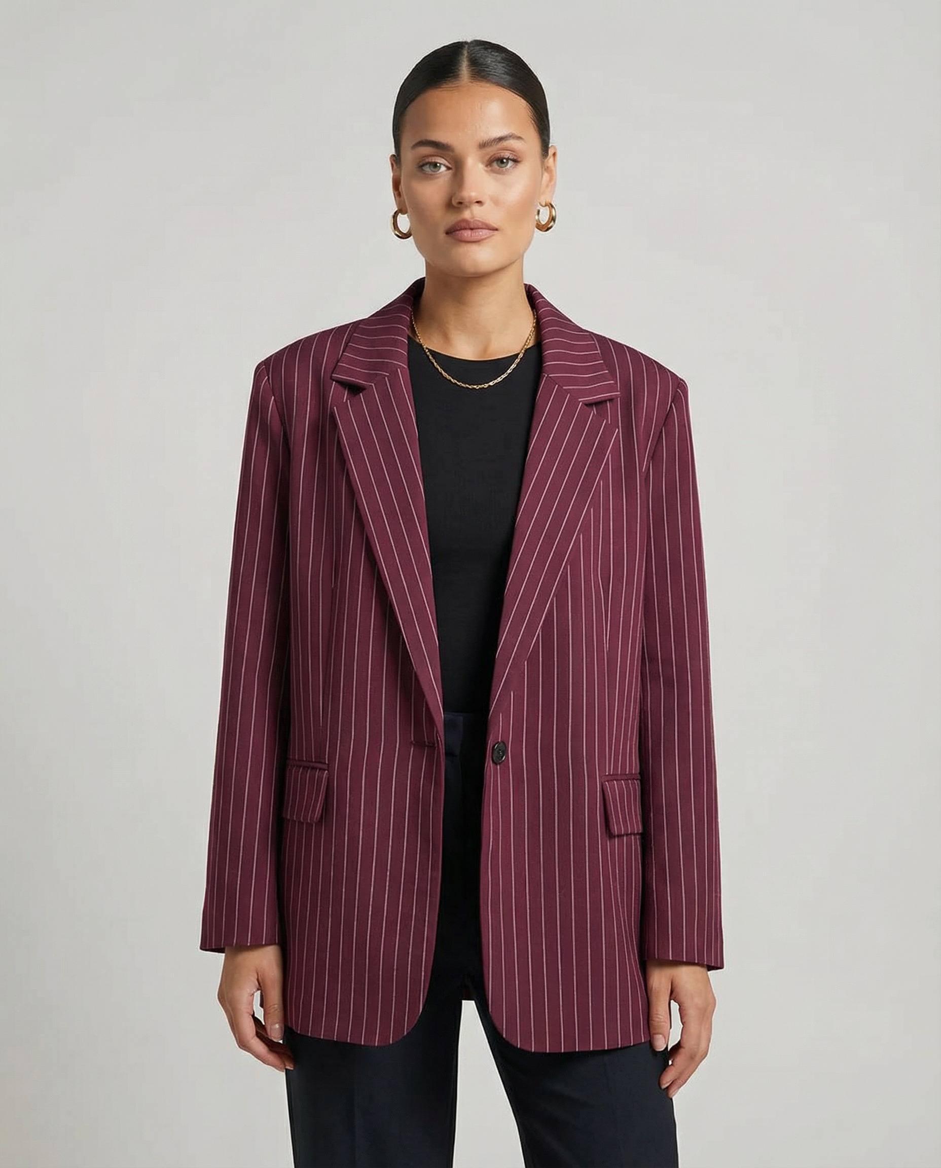 Chic Blazer – Stylish Long Sleeve Layering Piece for Casual Elegance — detail view