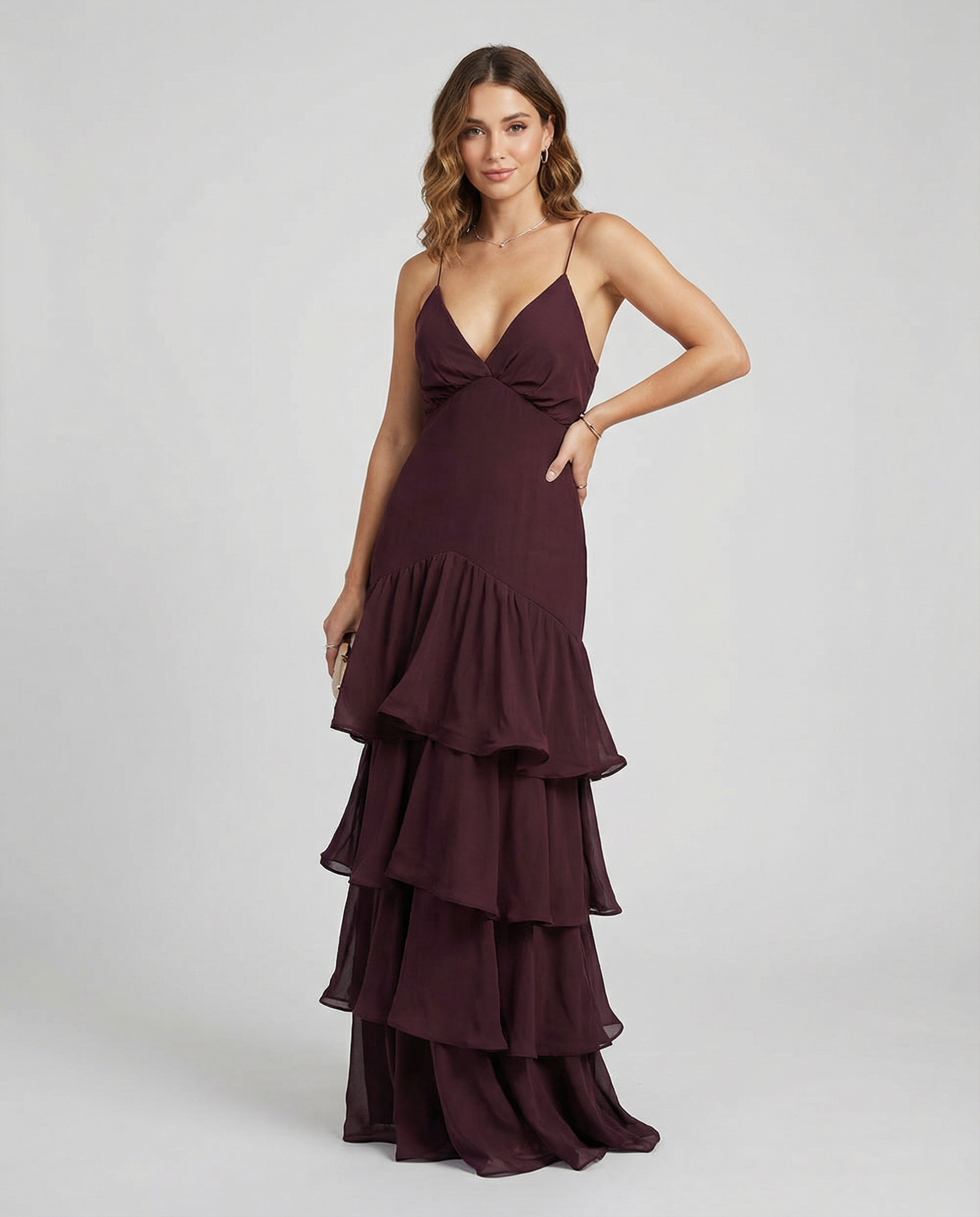 Chic Ruffle Sling Dress – Elegant Backless Summer Party Outfit — side view