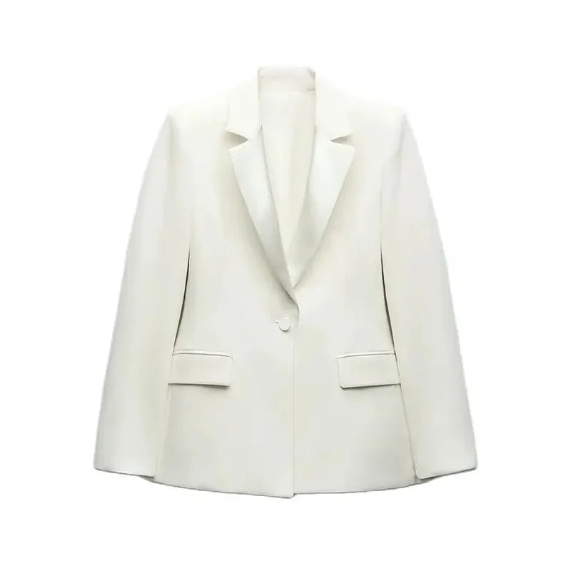 Chic Satin Jacket – Elegant Two-Color Design for Autumn Layering — detail view