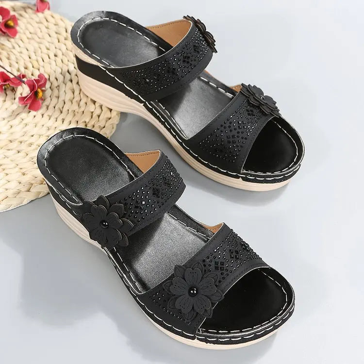 Chic Wedge Sandals for Women – Stylish Open Toe Design for All-Day Comfort — alternative angle