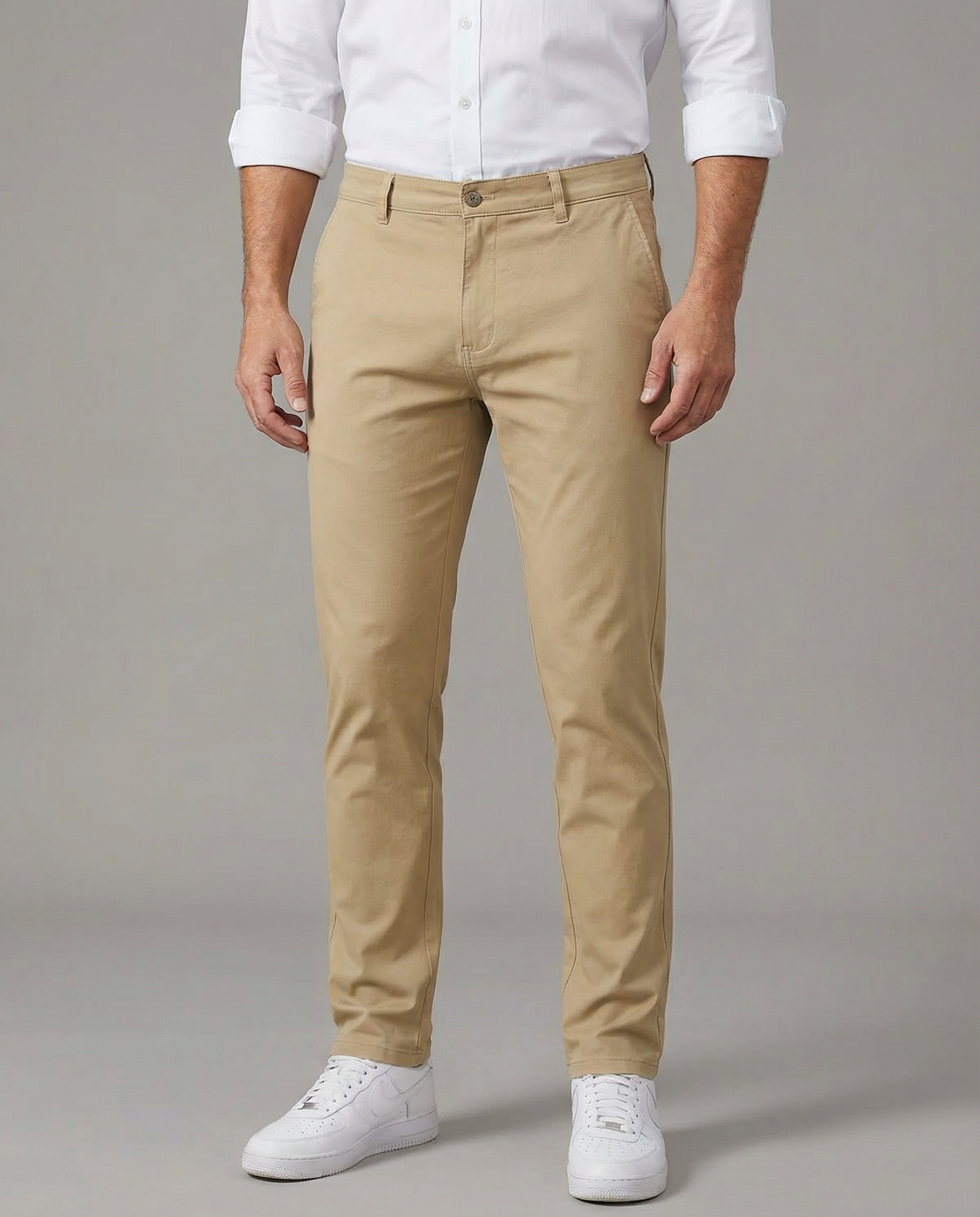 Comfort Fit Mens Casual Trousers – Stretchy Cotton Blend for Everyday Wear — back view