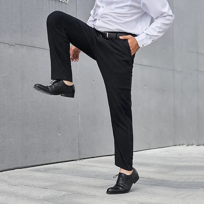Comfort Fit Mens Casual Trousers – Stretchy Cotton Blend for Everyday Wear — close-up