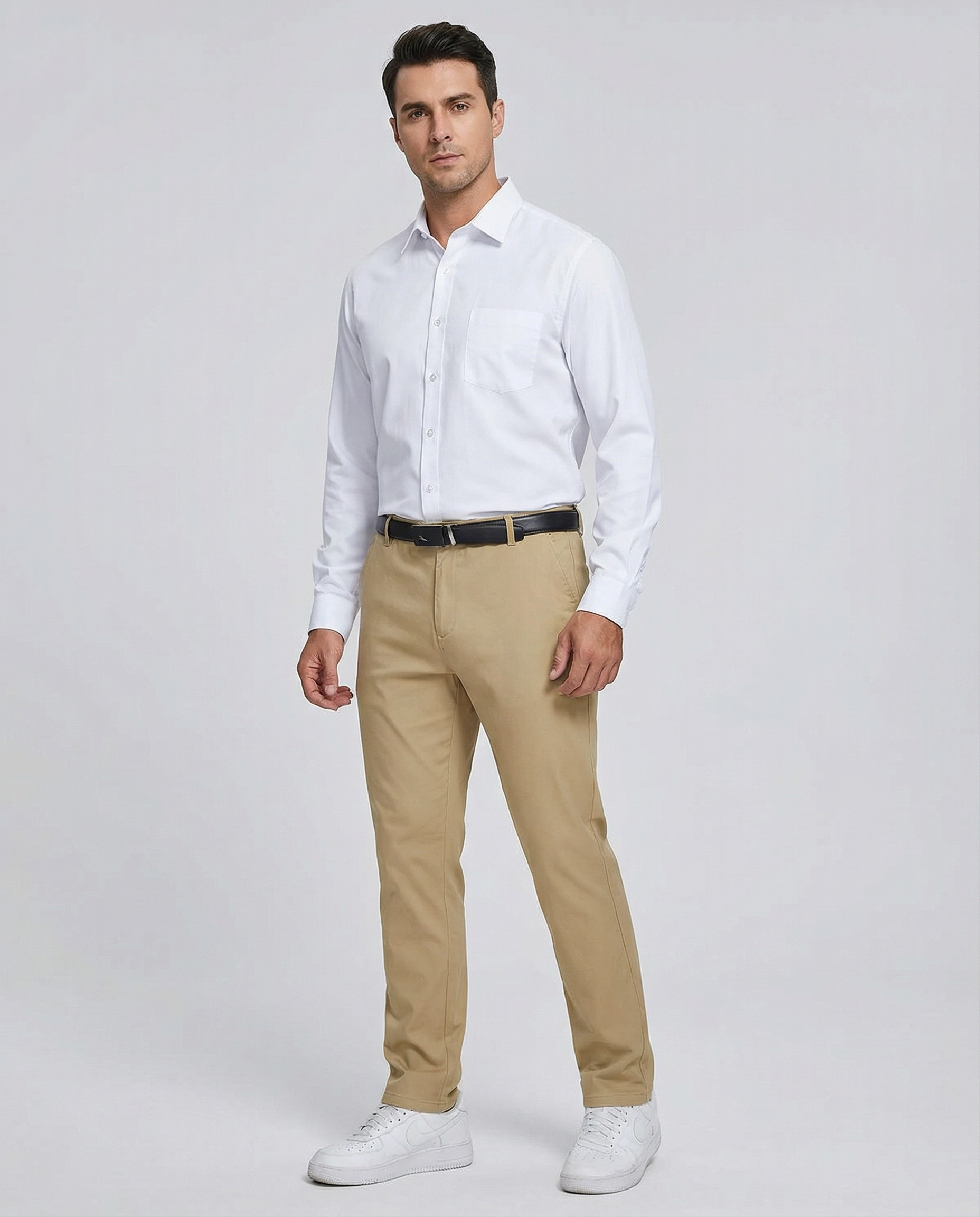 Comfort Fit Mens Casual Trousers – Stretchy Cotton Blend for Everyday Wear — detail view