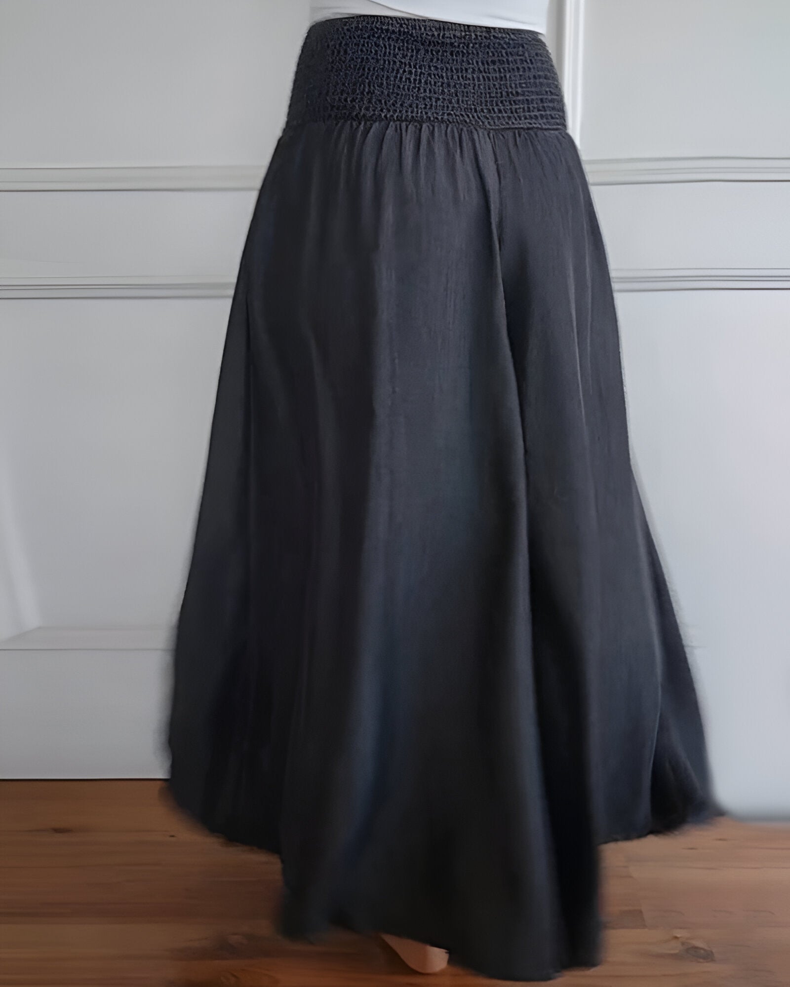 Comfortable Wide-Leg Elastic Waist Trousers — close-up