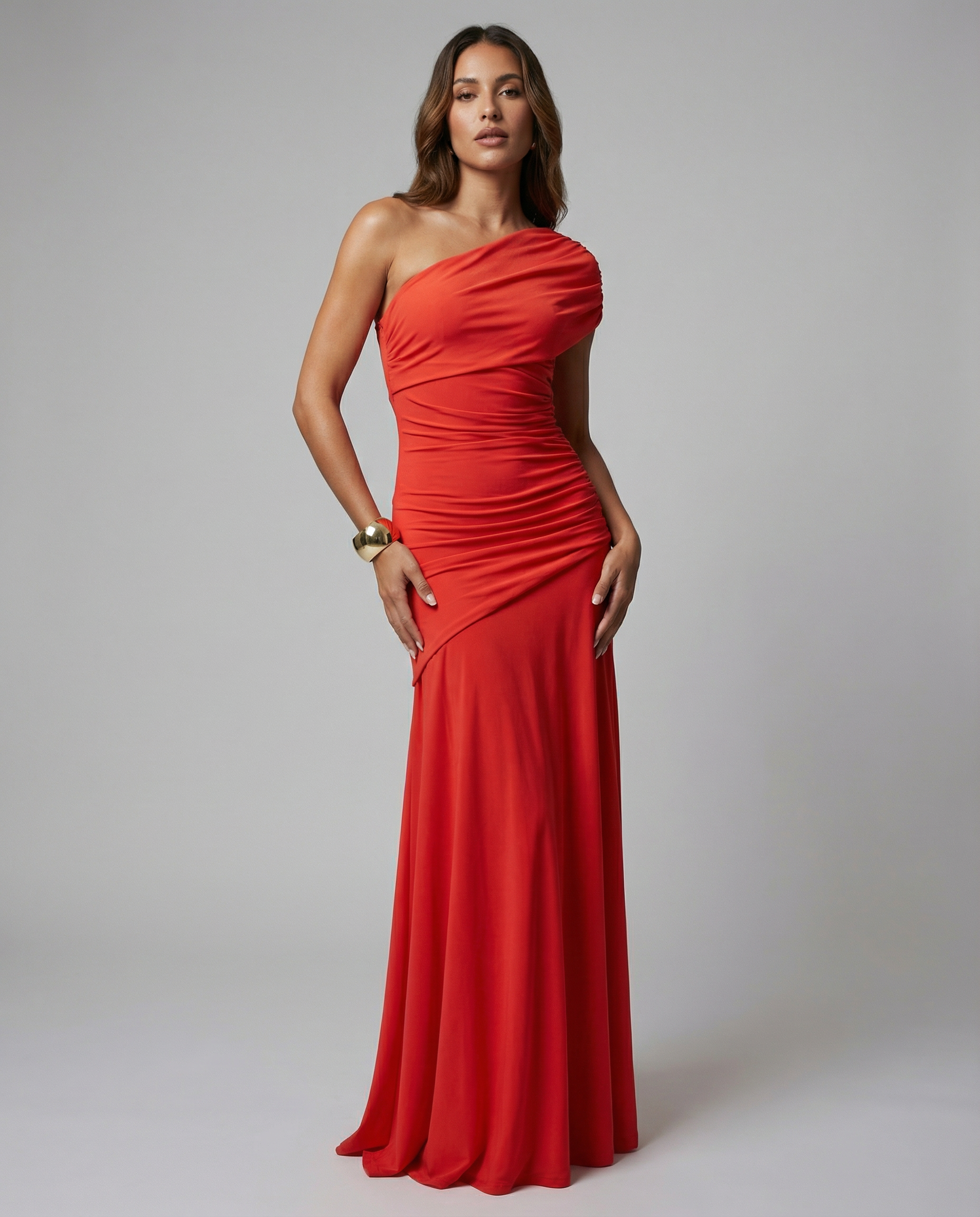 Elegant Asymmetrical Dress – Chic One Shoulder Design for Summer Events — detail view