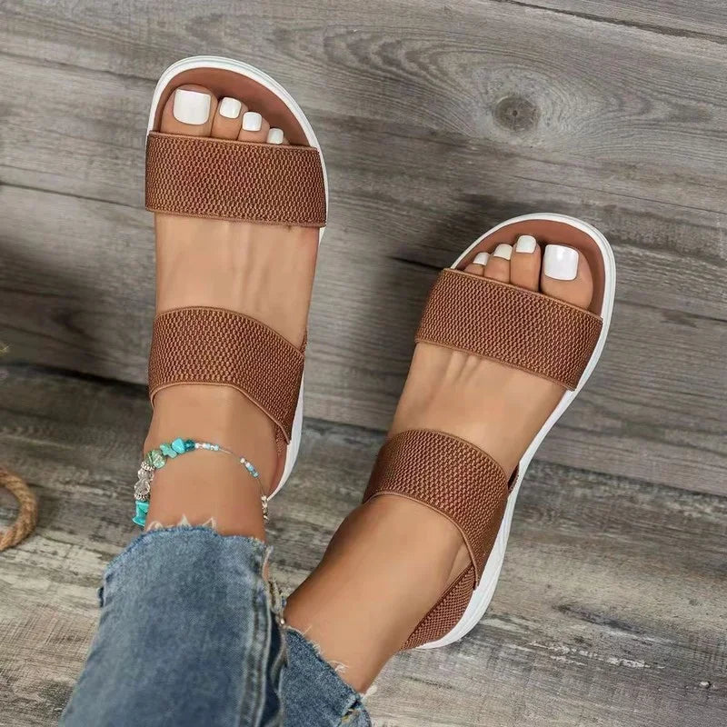 Elegant Orthopedic Sandals for Women – Comfortable Open Toe Design for All-Day Wear — model wearing
