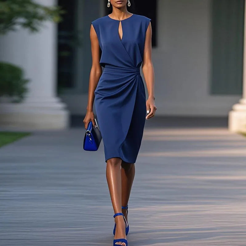 Elegant Retro Dress – Stylish Sleeveless High Waist for Summer Parties — fit overview