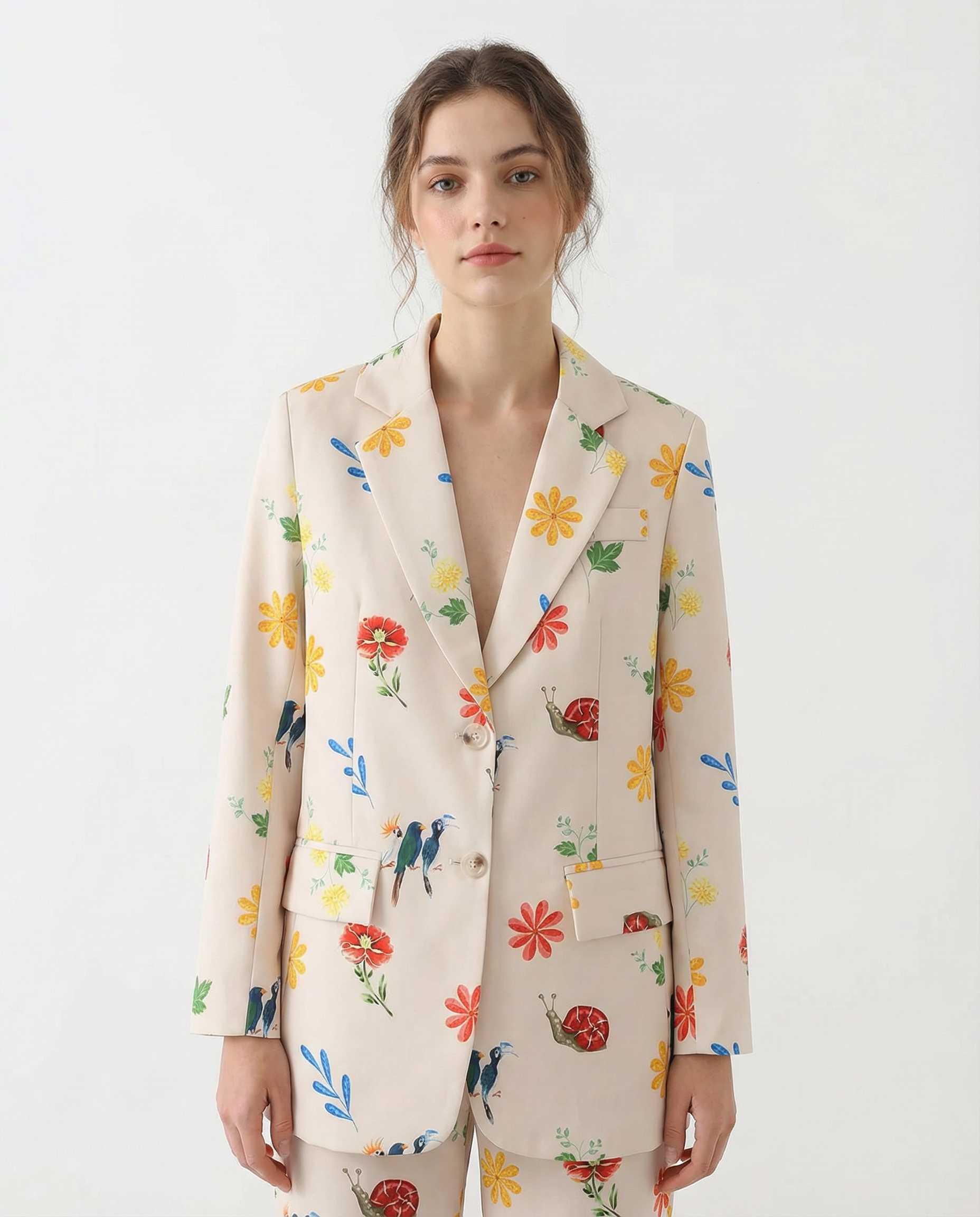 Floral Blazer – Casual Elegance for Spring & Autumn — back view