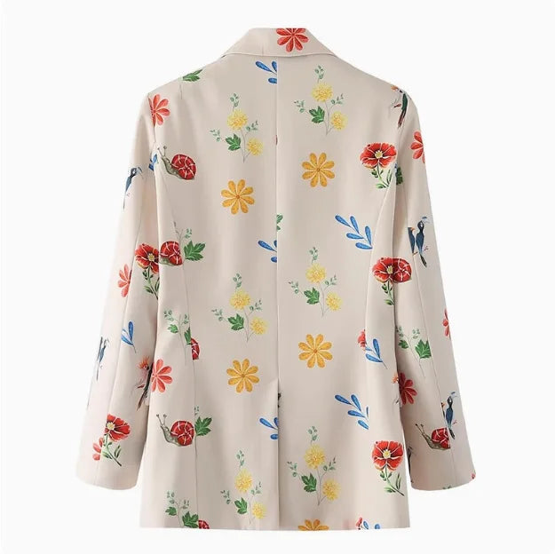 Floral Blazer – Casual Elegance for Spring & Autumn — close-up