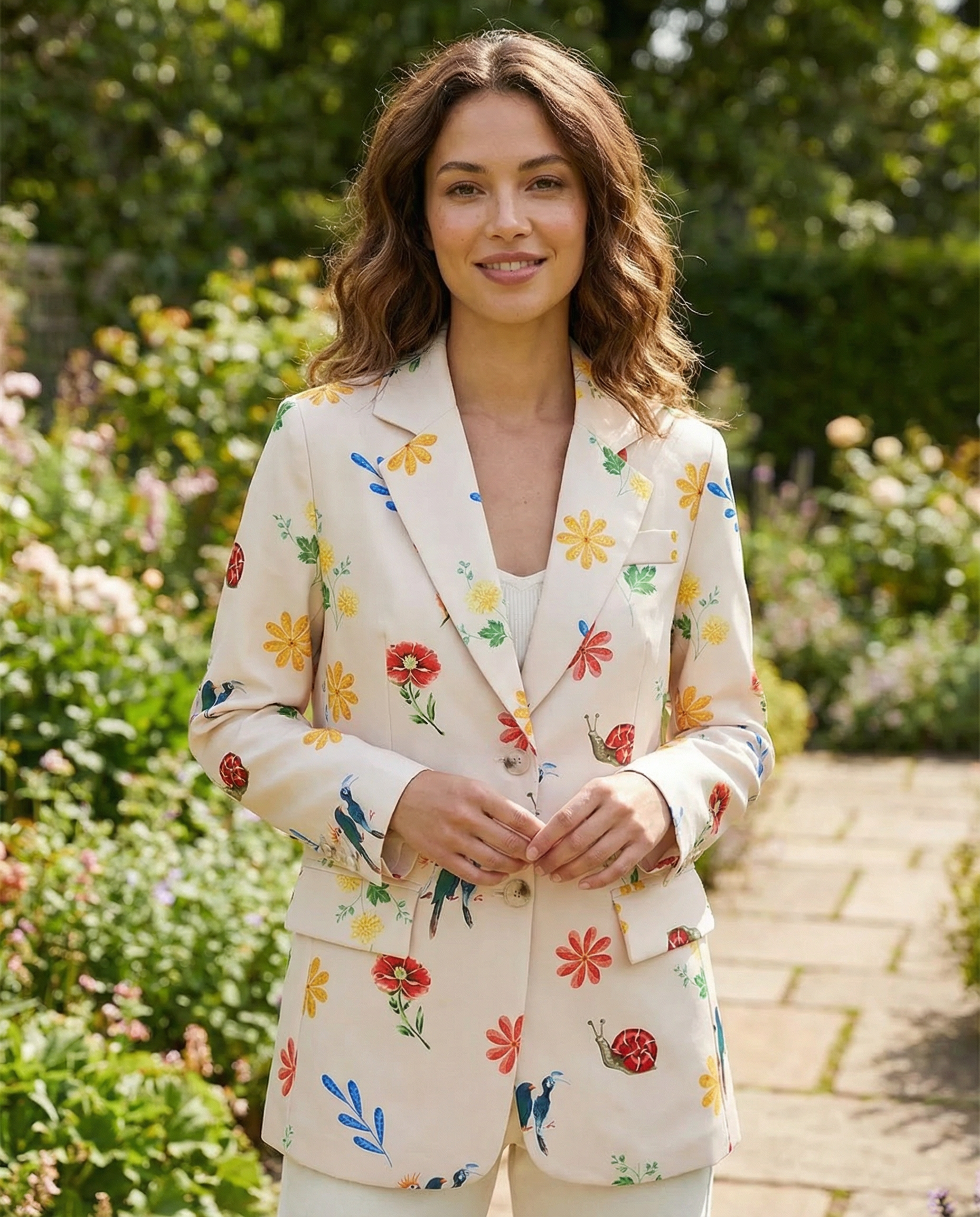 Floral Blazer – Casual Elegance for Spring & Autumn — detail view