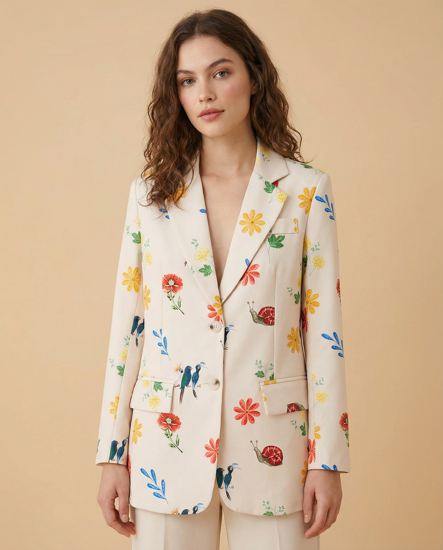Floral Blazer – Casual Elegance for Spring & Autumn — side view