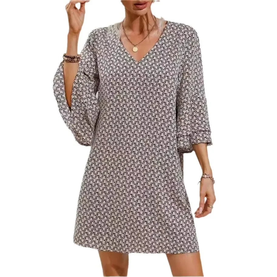 Floral Elegance Double-Layer Dress – Stylish Flare Sleeves for Wedding Guest or Summer Events — close-up