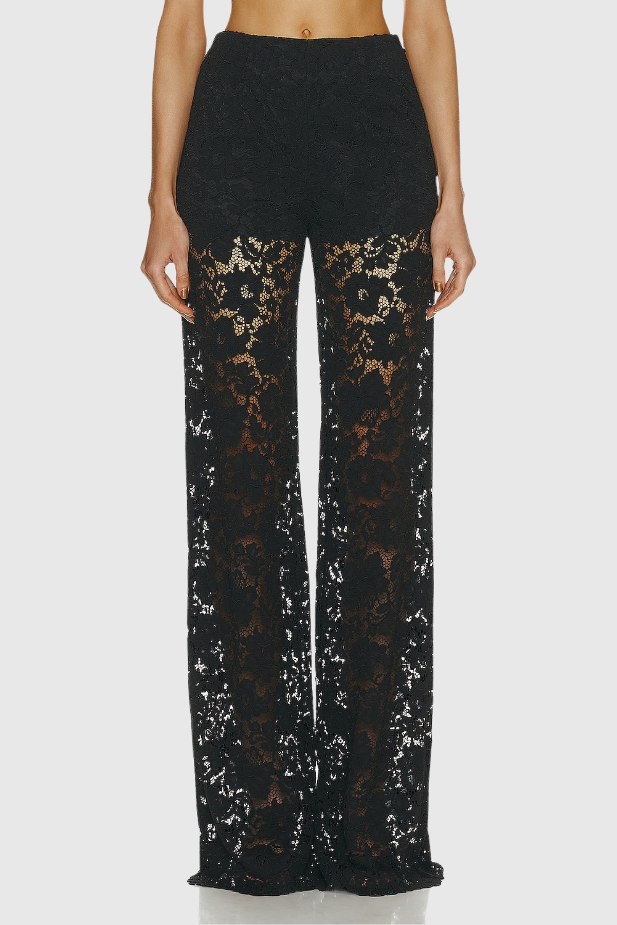 Floral Lace Tailored Blazer and Wide Leg Trousers Two-Piece Set