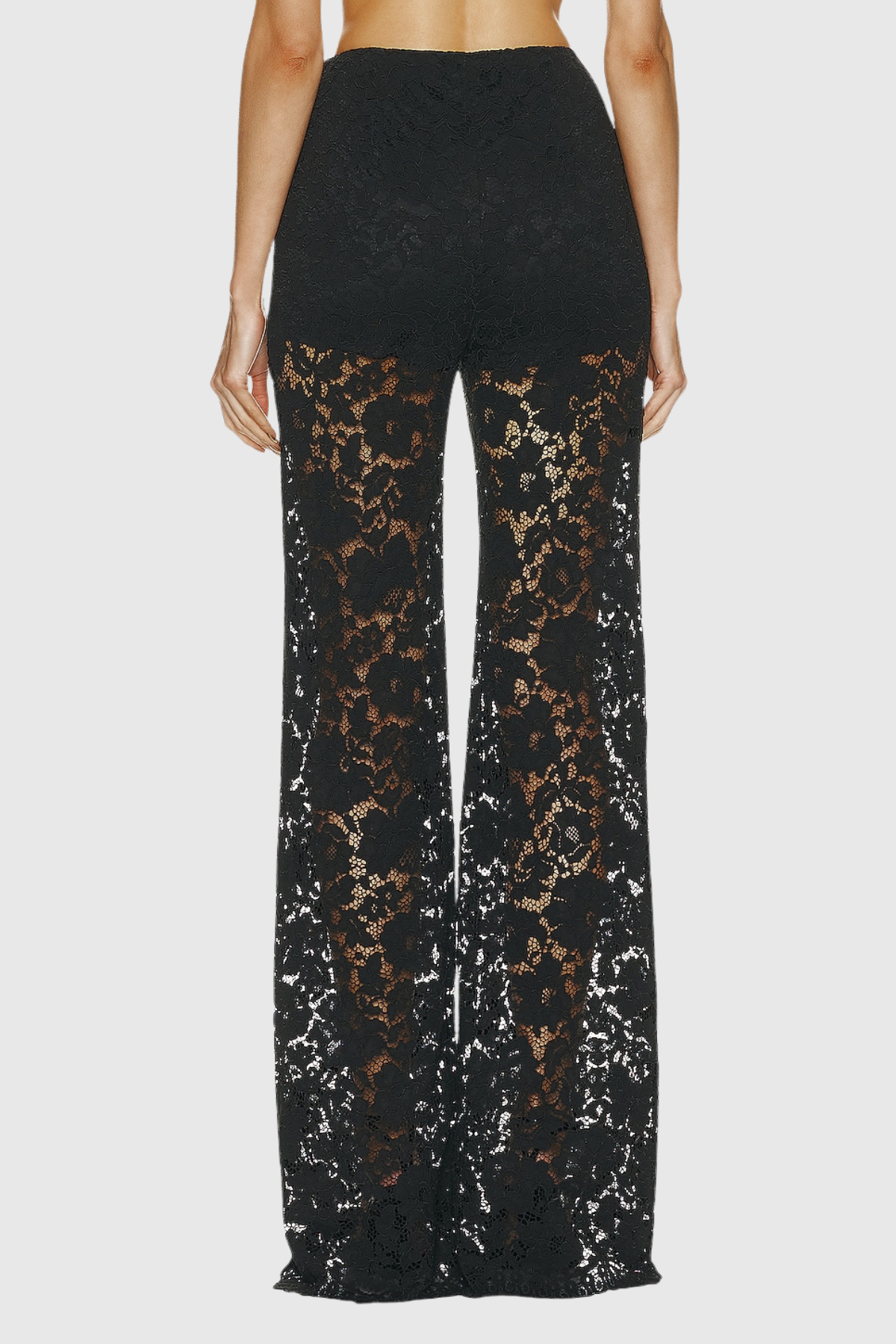 Floral Lace Tailored Blazer and Wide Leg Trousers Two-Piece Set