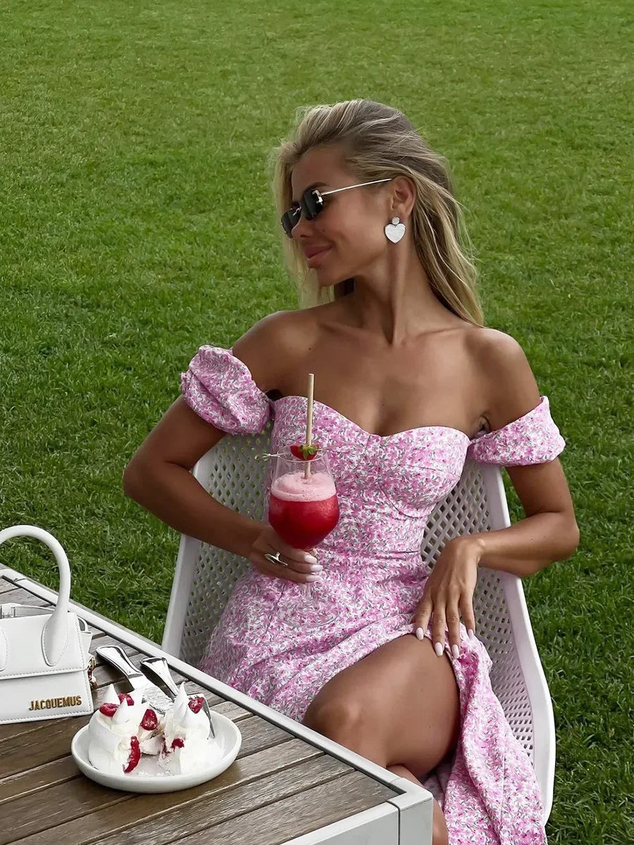 Floral Off Shoulder Dress – Stylish Summer Evening Outfit — alternative angle