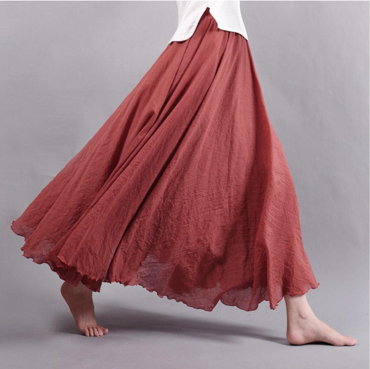 Flowy Chiffon High-Waist Summer Maxi Skirt — alternative angle