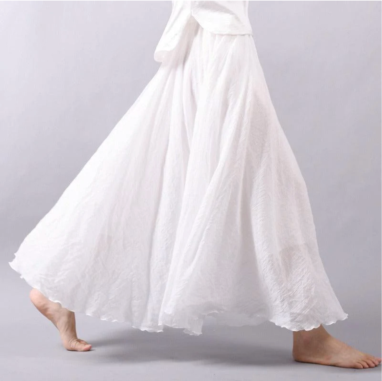 Flowy Chiffon High-Waist Summer Maxi Skirt — side view