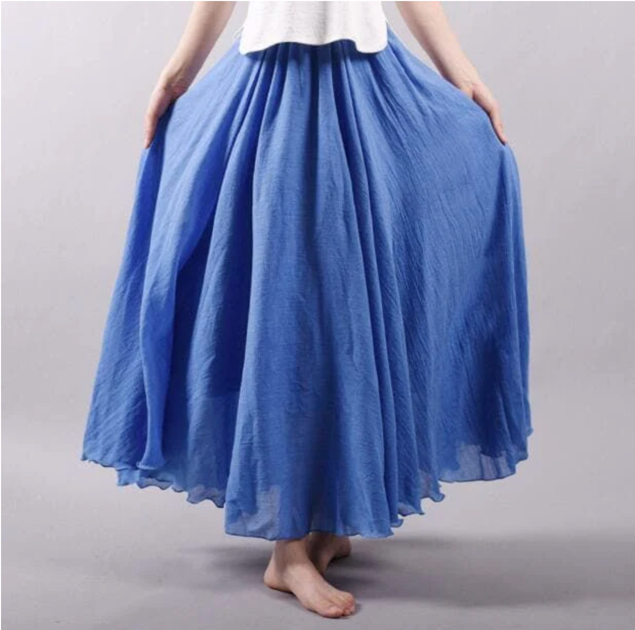 Flowy Chiffon High-Waist Summer Maxi Skirt