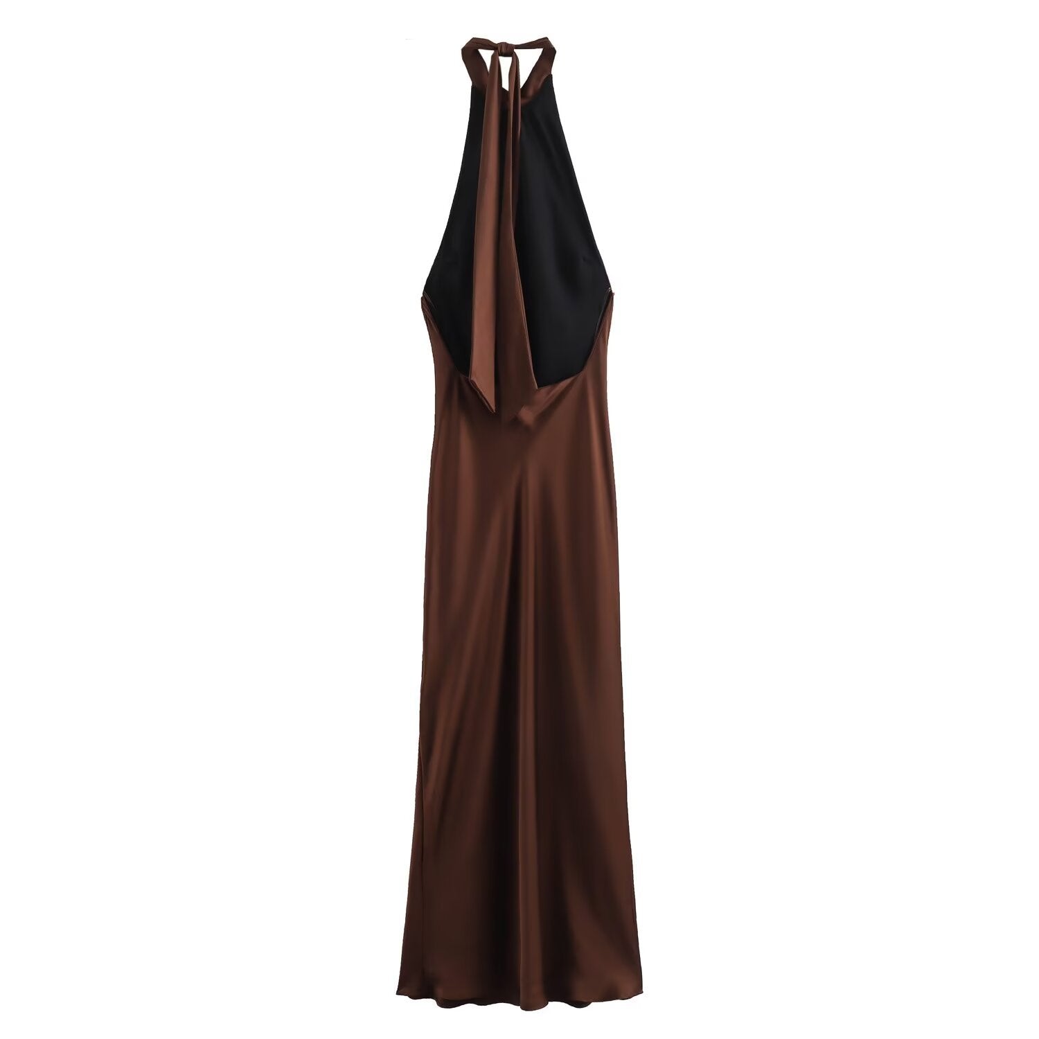 Halter Neck Velvet Maxi Cocktail Dress for Evening Occasions — side view
