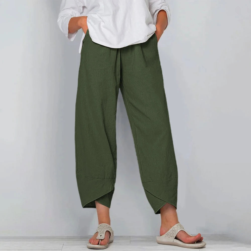 Harajuku Harem Pants – Vintage Printed Wide Leg Comfort — fabric detail