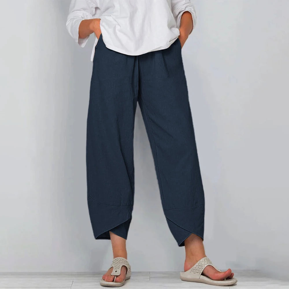 Harajuku Harem Pants – Vintage Printed Wide Leg Comfort — fit overview